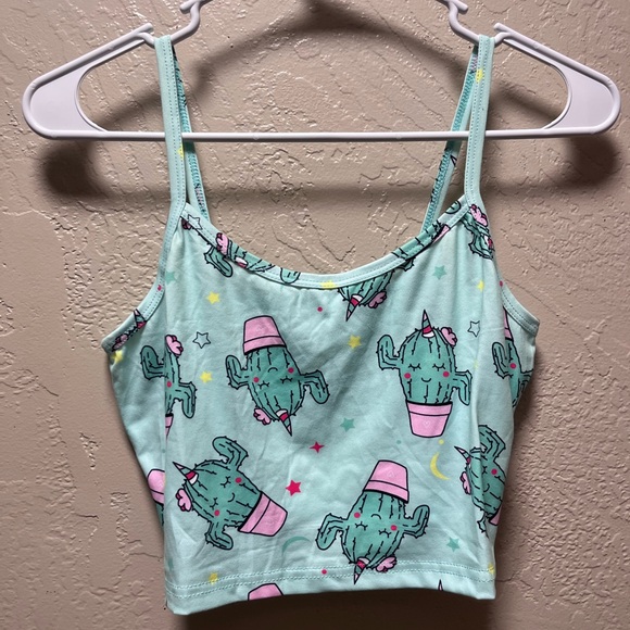 NWOT - Green & Pink - Cactus Pajama Set - Unknown Brand - Picture 4 of 7